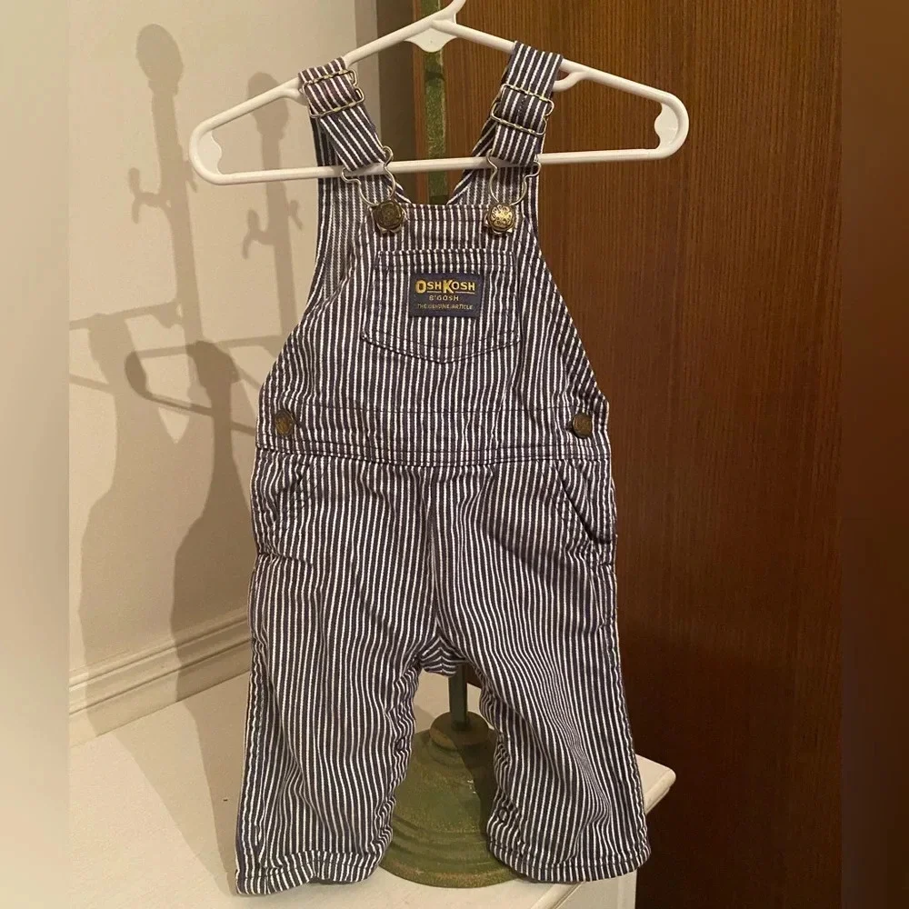 Vintage Oshkosh B’Gosh Conductor Overalls - Size 3/6 Months